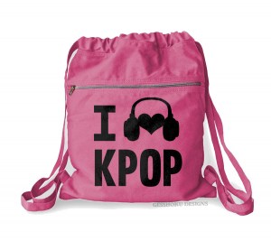 I Listen to KPOP Cinch Backpack