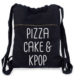 Pizza Cake & KPOP Cinch Backpack