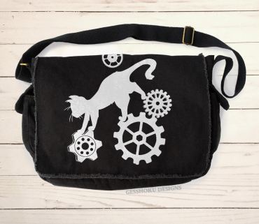 Steampunk Cat Messenger Bag
