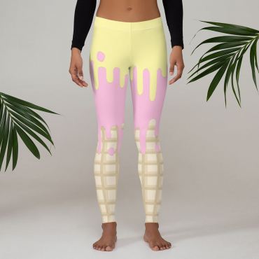 Dripping Ice Cream Pastel Leggings or Tights