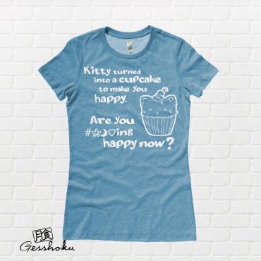 Kitty Turned into a Cupcake Ladies T-shirt