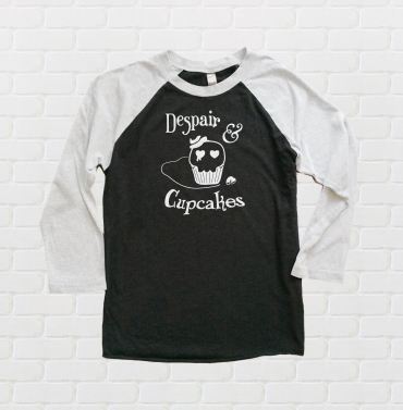 Despair and Cupcakes Raglan T-shirt 3/4 Sleeve