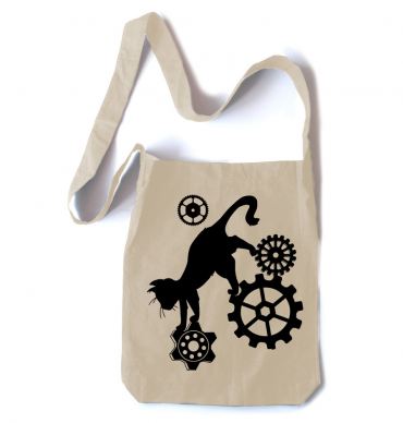 Steampunk Cat Crossbody Tote Bag