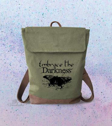 Embrace the Darkness Canvas Zippered Rucksack