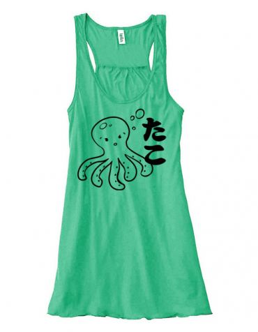 I Love TAKO - Kawaii Octopus Flowy Tank Top